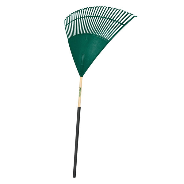 Vulcan 34590 Lawn/Leaf Rake, Poly Tine, 30 -Tine, Wood Handle, 48 in L Handle