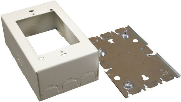 Wiremold B35 Outlet Box, 0 -Knockout, Steel, Ivory, Wall Mounting