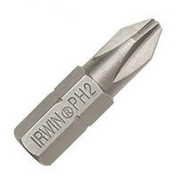 IRWIN 3510112C Insert Bit, #2 Drive, Phillips Drive, 1/4 in Shank, Hex Shank, 1 in L, High-Grade S2 Tool Steel