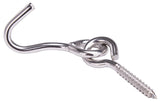 ProSource LR-404S-PS Hammock Hook, 1-1/4 in Opening, Stainless Steel, Silver, Stainless Steel