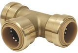 B & K ProLine Series 632-004 Pipe Tee, 3/4 in, Push-Fit, Brass