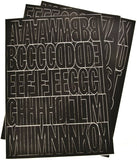 HY-KO 30034 Die-Cut Number and Letter Set, 2 in H Character, Black Character, Black Background, Vinyl