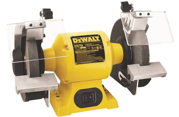 DeWALT DW756 Bench Grinder, 120 V, 4 A, 1/2 in Arbor/Spindle, 6 in Dia Wheel, 3450 rpm Speed