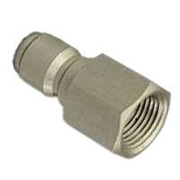 Mi-T-M AW-0017-0006 Adapter, 3/8 x 3/8 in Connection, Quick Connect Plug x FNPT, Stainless Steel, Zinc