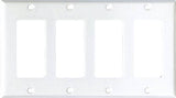 Eaton Cooper Wiring 2164W-BOX Wallplate, 4-1/2 in L, 8.19 in W, 4 -Gang, Thermoset, White, High-Gloss