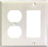 Eaton Wiring Devices 2157W-BOX Combination Wallplate, 4-1/2 in L, 4-9/16 in W, 2 -Gang, Thermoset, White