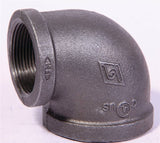 Prosource 2B-1X3/4B Reducing Pipe Elbow, 1 x 3/4 in, FIP, 90 deg Angle, Malleable Iron, SCH 40 Schedule