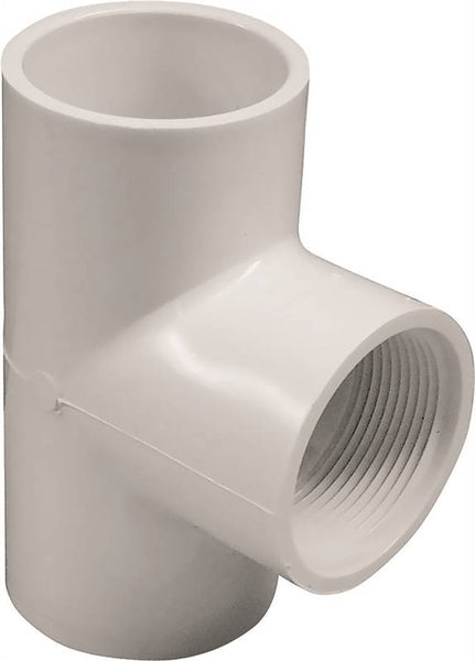 LASCO 402020BC Pipe Tee, 2 in, Slip x FPT, PVC, SCH 40 Schedule