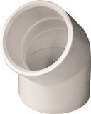 LASCO 417012BC Pipe Elbow, 1-1/4 in, Slip, 45 deg Angle, PVC, White, SCH 40 Schedule, 370 psi Pressure