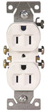 Eaton Wiring Devices C270W Duplex Receptacle, 2 -Pole, 15 A, 125 V, Push-in, Side Wiring, NEMA: 5-15R, White