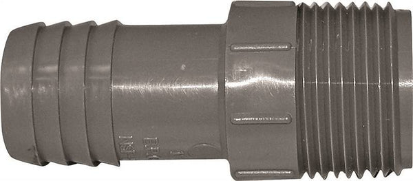 Boshart UPPA-10 Pipe Adapter, 1 in, MPT x Insert, Polyethylene, Gray