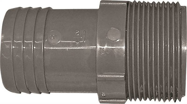Boshart UPPA-15 Pipe Adapter, 1-1-2 in, MPT x Insert, Polyethylene, Gray
