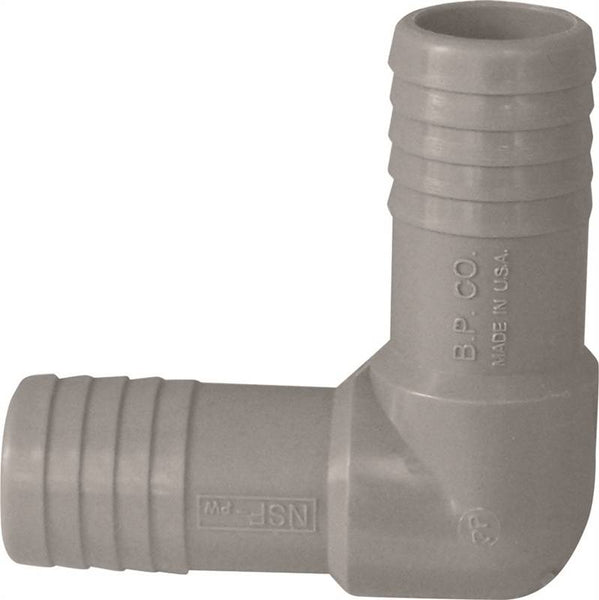 Boshart UPPE-15 Pipe Elbow, 1-1-2 in, Insert, 90 deg Angle, Polypropylene, Gray