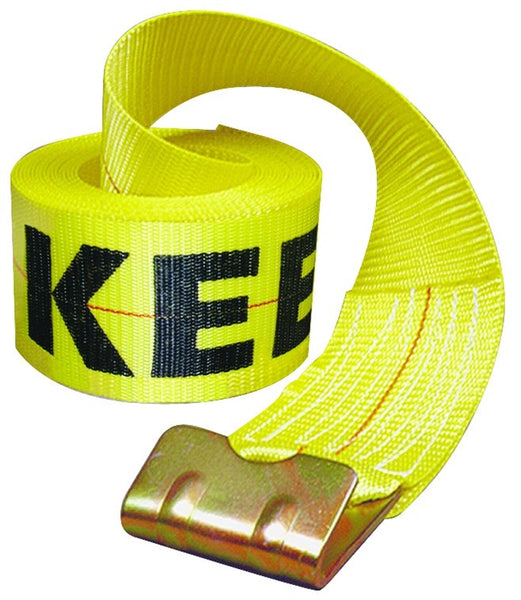 KEEPER 04926 Winch Strap, 4 in W, 30 ft L, Polyester, Yellow