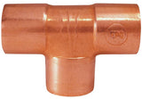 EPC 111 Series 32768 Pipe Tee, 3/4 in, Sweat, Copper