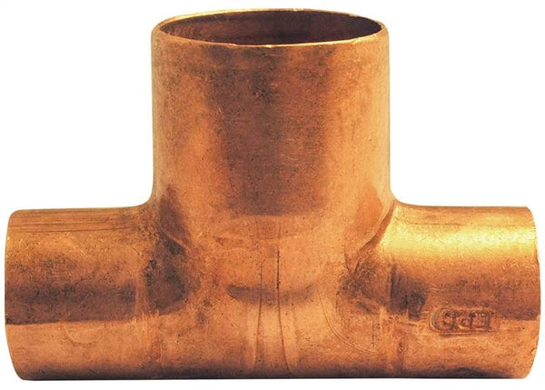 EPC 111BH Series 32704 Bullhead Pipe Tee, 1/2 x 1/2 x 3/4 in, Sweat, Copper