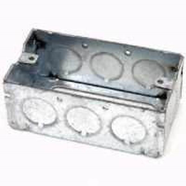 RACO 653 Handy Box, 1 -Gang, 8 -Knockout, 1/2 in Knockout, Galvanized Steel, Gray