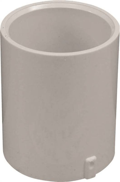 LASCO 429010BC Pipe Coupling, 1 in, Slip, PVC, White, SCH 40 Schedule