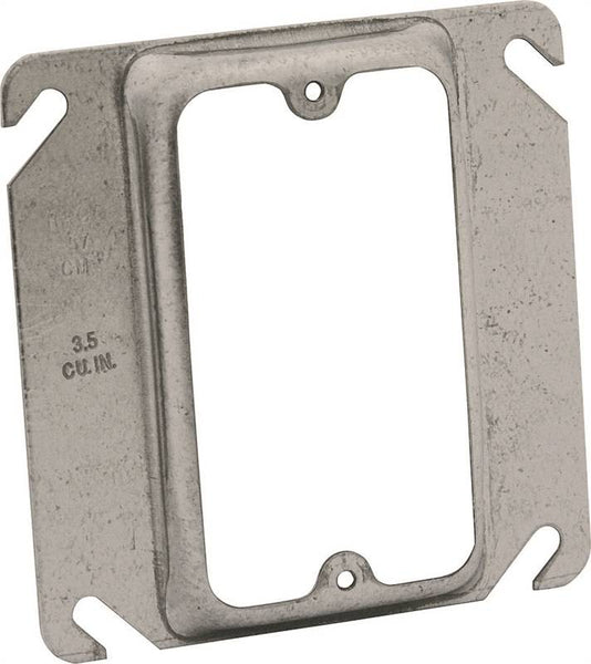 RACO 8772 Electrical Box Cover, 1/2 in L, 4 in W, Square, 1 -Gang, Steel, Gray, Galvanized