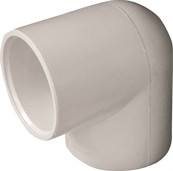 LASCO 406012BC Pipe Elbow, 1-1-4 in, Slip, 90 deg Angle, PVC, White, SCH 40 Schedule, 370 psi Pressure