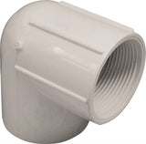 LASCO 407012BC Pipe Elbow, 1-1/4 in, Slip x FPT, 90 deg Angle, PVC, White, SCH 40 Schedule