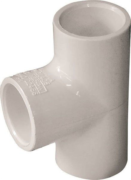 LASCO 401005BC Pipe Tee, 1/2 in, Slip, PVC, White, SCH 40 Schedule