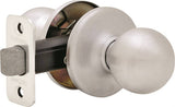 Kwikset 200P26DCPRCLRCS Hall and Closet Knob, Knob Handle, Satin Chrome, 1-3/8 to 1-3/4 in Thick Door, 2-1/4 in Strike