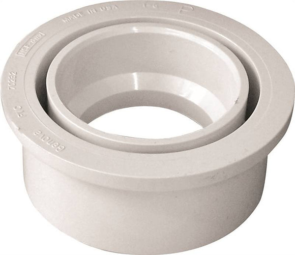 CANPLAS 192754 Reducing Pipe Bushing, 3 x 2 in, Spigot x Hub, PVC, White