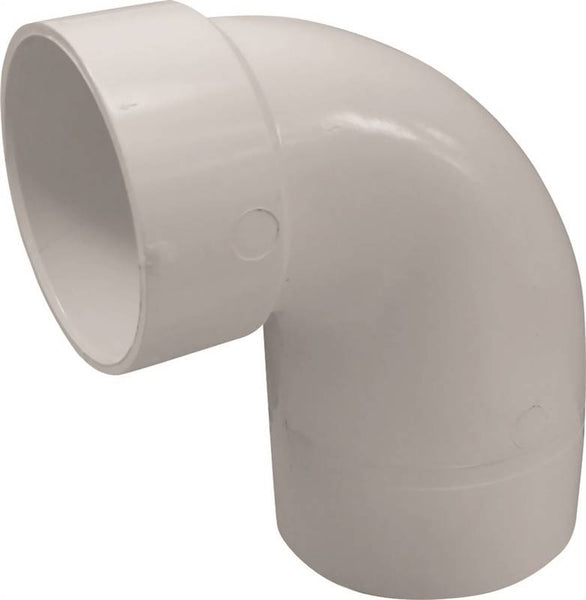 CANPLAS 193103 Reducing Closet Bend Pipe Elbow, 4 x 3 in, Spigot x Hub, 90 deg Angle, PVC, White