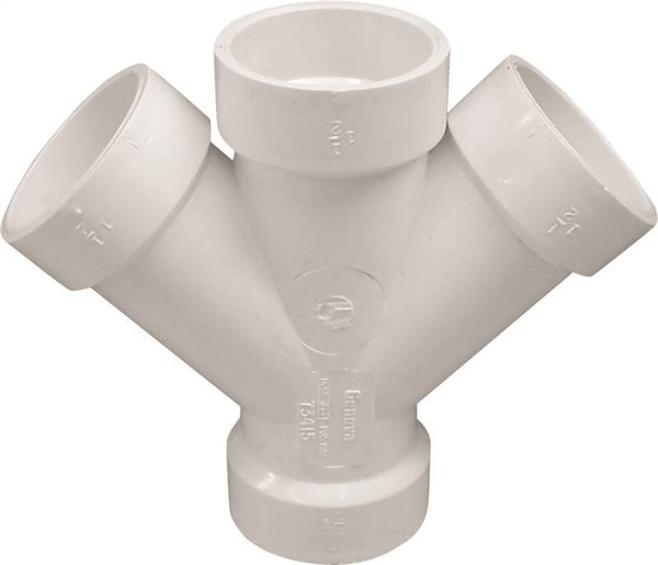 GENOVA 73415 Pipe Wye, 1-1/2 in, Hub, PVC, SCH 40 Schedule