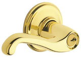 Schlage Flair Series F170FLA605LH Dummy Lever, Zinc, Brass