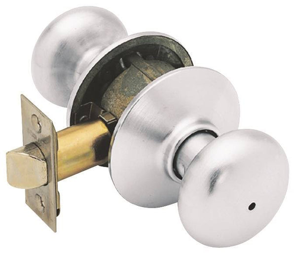 Schlage Plymouth Series F40 PLY 626 Privacy Door Knob, Brass, Satin Chrome