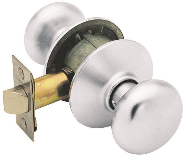 Schlage Plymouth Series F10 PLY 626 Passage Door Knob, Metal, Satin Chrome