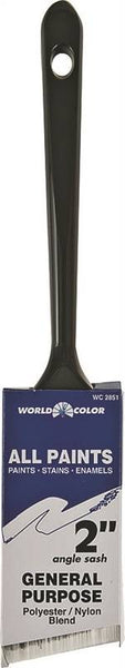 Linzer WC 2851-2 Paint Brush, 2 in W, 2-1/2 in L Bristle, Nylon/Polyester Bristle, Sash Handle