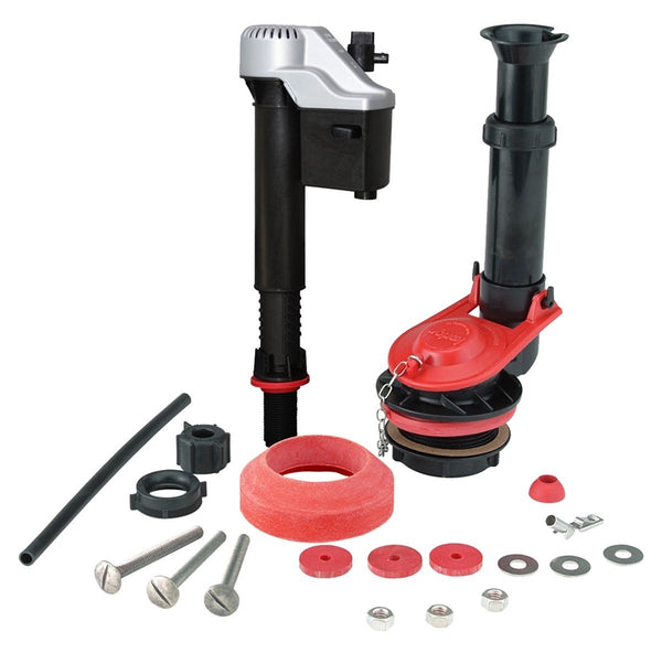 Korky 4010MP/PK Toilet Repair Kit, Plastic/Rubber, Black/Red, For: Fix Leaking, Noisy or Running Toilet in 1 Trip