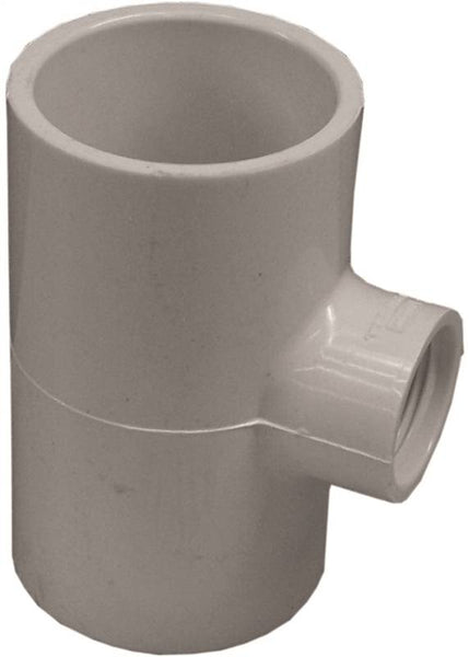 LASCO 401210BC Reducing Pipe Tee, 1-1/2 x 3/4 in, Slip, PVC, SCH 40 Schedule