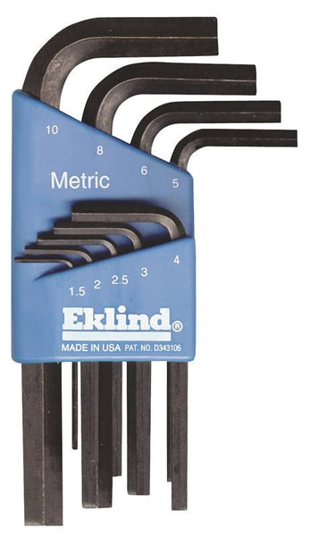 Eklind 10509 Hex Key Set, 9-Piece, Steel, Black