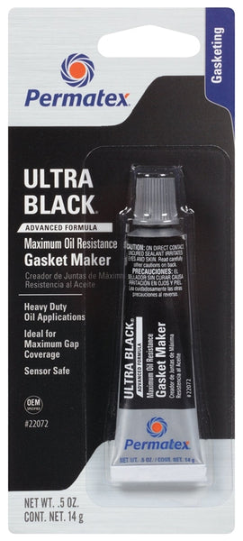 Permatex Ultra Black 22072 Gasket Maker, 0.5 oz Tube, Paste, Mild