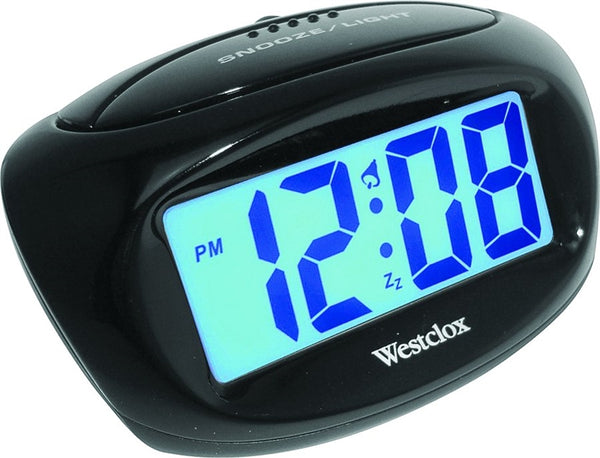 Westclox 70043X Alarm Clock, LCD Display, Black Case