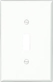 Eaton Wiring Devices PJ1W-10-L Switch Wallplate, 4.87 in L, 3.13 in W, 1 -Gang, Polycarbonate, White, Smooth