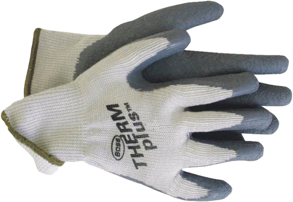 BOSS THERM plus 8435X Protective Gloves, Unisex, XL, Knit Wrist Cuff, Acrylic Glove, Gray/White