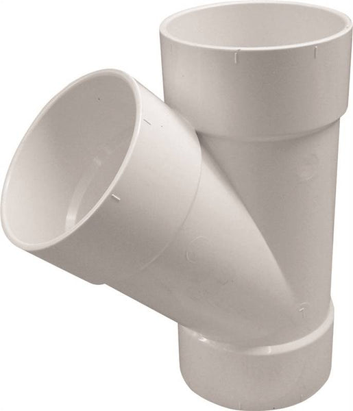 CANPLAS 414134BC Sewer Pipe Wye, 4 in, Hub, PVC, White, SDR 35