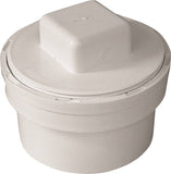 CANPLAS 414274BC Cleanout Body with Threaded Plug, 4 in, Spigot x FNPT, PVC, White