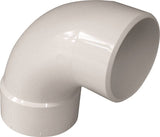 CANPLAS 414174BC Sanitary Street Pipe Elbow, 4 in, Spigot x Hub, 90 deg Angle, PVC, White