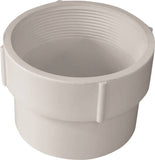 CANPLAS 414334BC Pipe Adapter, 4 in, FNPT x Hub, PVC, White