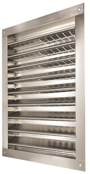 Master Flow DA1218 Dual Louver, 20-1/2 in L, 14-1/2 in W, Aluminum, Silver, Mill