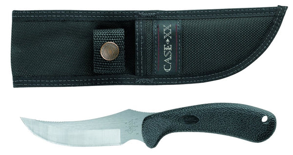 CASE 00362 Skinner Knife, 4.13 in L Blade, Stainless Steel Blade, Ergonomic Handle, Black Handle