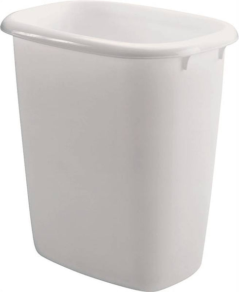 Rubbermaid FG295800WHT Waste Basket, 14 qt Capacity, Plastic, White, 13 in H
