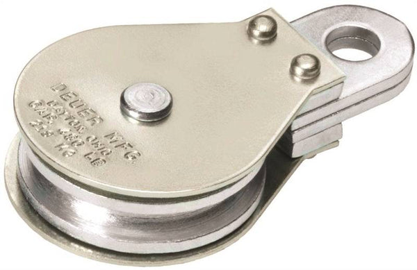 DEUER DB-20G Gable Block, 1/4 in Rope, 480 lb Working Load, 2 in Sheave, Zinc