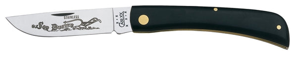 CASE 00092 Folding Pocket Knife, 3.7 in L Blade, Stainless Steel Blade, 1-Blade, Black Handle